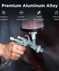 Heavy Duty Paint System Spray Gun Adapter F16 With 16 Mm Female Thread And 1.5 Mm Pitch for a gravity feed cup connection.