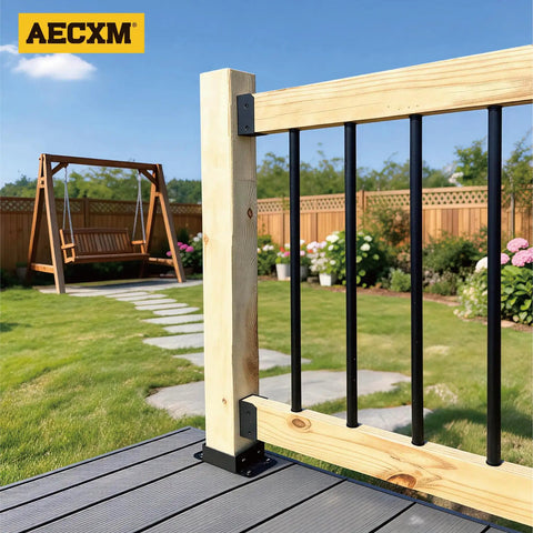 Top Shelf 201 Stainless Steel Deck Railing Connectors Built Like A Tank Heavy Duty 2 X 4 Actually 1.5 X 3.5 Inch Hidden Bracket Supports For Handrails Barn Beams 36 Piece Set Black Finish on wood railing.