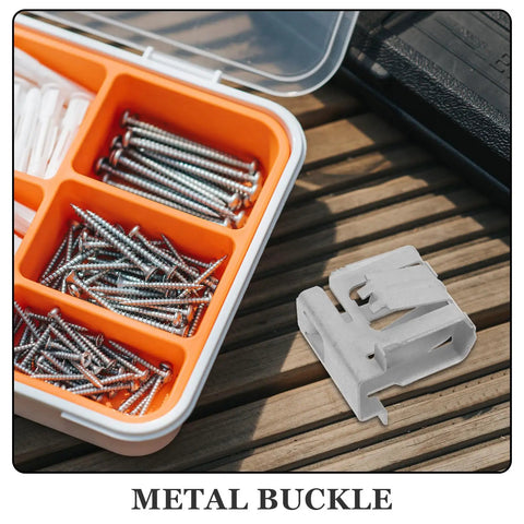 Badass Solar Panel Mounting Clips And Stainless Steel Clamps With Ultra Rugged Weatherproof Hardware For Super Solid Roof Mounts and Durable 3 Pack Installation Kit, showing metal buckle and screws.