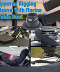48 Inch Zippered Rigging Sleeve With Marine Cable Boot Diameter 4 And 2 Fifths Inches Universal Fit Yacht Cable Management Kit Waterproof Durable Shield For Steering And Electrical Cables On Boats