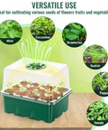 5 Pack 60 Cell Seed Starter Trays With Built In Grow Light Kit Humidity Dome And Base Plug And Grow Indoor Seed Germination Kit