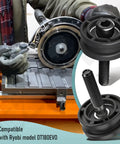 Heavy Duty Table Roller Kit For Ridgid And Ryobi 7 Inch Tile Saw with roller and screws installed on Ryobi DT180EVO