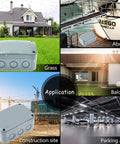 Rugged IP66 Waterproof Junction Box for Outdoor Electronics, Heavy Duty ABS Plastic Project Enclosure, Dustproof Weather Resistant Electrical Box, Outdoor Enclosure Measures 4.9 x 3.3 x 2.3 Inches, 200 Pack used outdoors on grass, boat, balcony and parking area