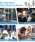 Stainless Steel M6 Spacer Set with 6mm ID by 12mm OD by 20mm Length Round Standoff Bushings for rotating assembly applications