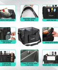 Large Grill And Picnic Caddy With Paper Towel Holder And Condiment Pockets Foldable Bbq Organizer features and compartments