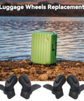 Dual Pack Swivel Replacement Suitcase Wheels Heavy Duty Luggage Casters For Ultra Smooth Rolling Travel Gear Fix Quick Snap Dual Side Caster Set on luggage.