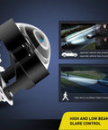 2.5 Inch Mini Projector Lens For H1 Headlights Retrofit And Custom Headlamps Upgrade With Chrome Shroud, glare control feature