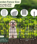 Arched No Dig Garden Fence Panels 30 Pack 32.5 Ft Long Rustproof Metal Garden Edging With Ground Stakes Five Layer Reinforced Horizontal Bars