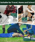 Grab And Go Empty First Aid Bag For Outdoor Use shown in various scenarios, including travel, home, and sports settings.