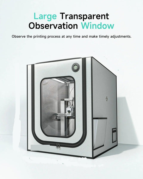 3D Printer Enclosure With LED Light And Fireproof Cover For A1 Compatible Models, clear viewing window
