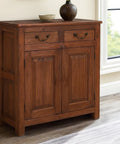 Wooden cabinet with Vintage Style Bail Drop Cabinet Pulls 3.25 Inch Center Spacing 82mm Antique Dark Brass Bronze
