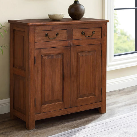 Wooden cabinet with Vintage Style Bail Drop Cabinet Pulls 3.25 Inch Center Spacing 82mm Antique Dark Brass Bronze