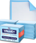 Ultra Absorbent Disposable Adult Underpads Variety Pack Featuring Quilted Top Sheet For Sure Fire Leak Defense And Zero Odor Worry Keep You Comfy And Protected Straight Up All Night Long, showing different sizes in a travel pack.