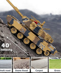 Epic Remote Control Battle Tank Set 1/24 With M1A2 climbing 40-degree terrain with surface compatibility