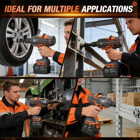Heavy Duty Brushless Cordless Impact Wrench Delivering 1475 Ft Lbs Knockout Torque And 2000 Nm Beast Mode Power With Smart Three Speed Control for vehicle and machinery repairs.