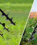VASGOR 4-piece garden auger drill bit set for planting; black metal with 3/8 in hex drive; includes 9-16 inch long bits.