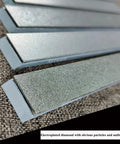 Close-up of 10 Piece Diamond Knife Sharpening Stone Kit with Aluminum Blank Plates for Pro RX008 on fabric surface