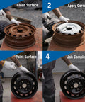 Step-by-step application of One Step Water Based Rust Converter And Latex Metal Primer That Converts Rust And Primes Metal 1 Qt Kit