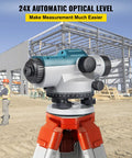 Automatic Transit Level Kit With 24X Optical And 40mm Lens on tripod at construction site