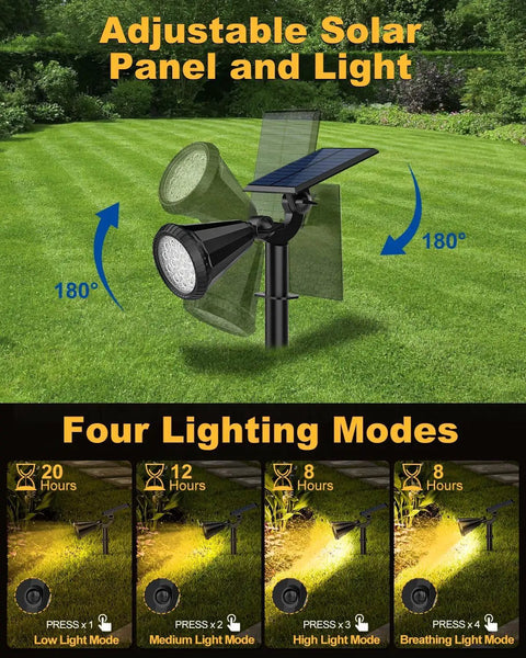 Top Notch Solar Spot Lights Outdoor 10 Pack Rock Solid Landscape Path And Wall Lights With Smart Auto On Off Sensor Four Easy Lighting Modes Weatherproof Garden Walkway Bolts Steady Warm White Focus For Patio Vibes