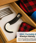 Ring Pull Can Opener For Soda And Food Cans Arthritis Friendly Non Slip Grip Nail Protection Senior And Kid Safe No Sweat Easy Pull Tab Tool Easy Open Black Dishwasher Safe in drawer