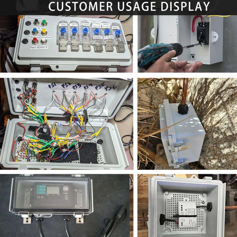 LuSumtly outdoor IP67 electrical junction box with mounting plate, grey ABS plastic, 5.9 in L x 5.9 in W x 3.5 in H
