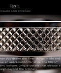Close-up of Rohl decorative drain strainer with diamond texture and polished finish for elegant bathroom design.