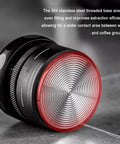Top Shelf 4 Piece Espresso Kit Featuring Adjustable Height Spring Coffee Tamper for 58mm Portafilter with stainless steel base.