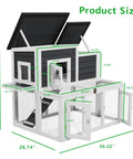 Outdoor Wooden Chicken Coop For 2 To 4 Chickens With Waterproof Asphalt Roof Easy Ramp Multiple Doors Pull Out Tray Openable Top
