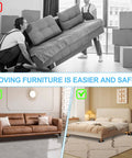 Effortless Home Move Sliders Two In One Heavy Duty Furniture Movers With Carpet Gliders And Plush Hard Floor Socks Multi Surface Moving Kit for safe relocation demonstration.