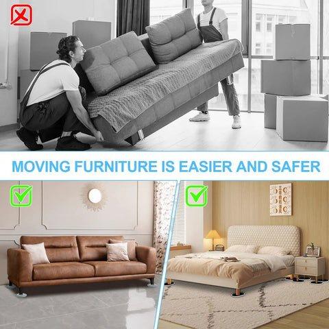 Effortless Home Move Sliders Two In One Heavy Duty Furniture Movers With Carpet Gliders And Plush Hard Floor Socks Multi Surface Moving Kit for safe relocation demonstration.