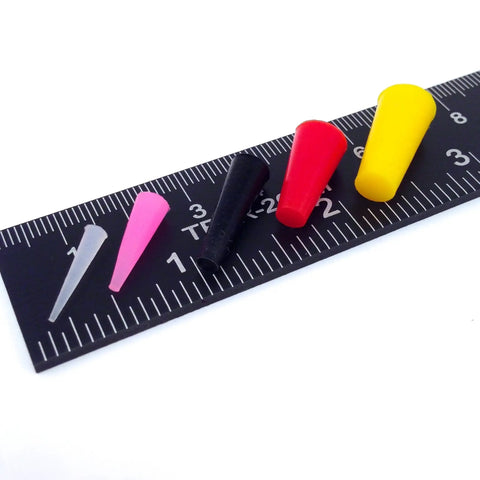 350 Piece Pro Grade High Temp Silicone Plug and Cap Kit for Powder Coating with ruler, assorted colors shown