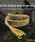 Authentic WWII British Lee Enfield Sling Reproduction Khaki Cotton Canvas Webbing Heavy Duty 44-Inch Adjustable Strap