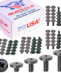 Black Oxide Coated Steel Phillips Flat Head Truss Machine Screws In 1/8, 1/4, 3/8, And 1/2 Inch Open Slotted Fasteners, bulk packs
