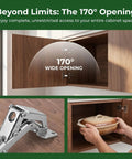 Hydraulic Soft Close Cabinet Hinges 170 Degree Full Overlay For Kitchen And Bathroom Cabinets installed in open door