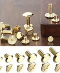 Gold Chicago Screws Rivet Kit for leather craft and repairs, 140 pieces including various sizes and shapes.