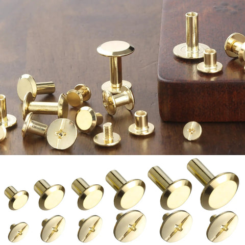 Gold Chicago Screws Rivet Kit for leather craft and repairs, 140 pieces including various sizes and shapes.