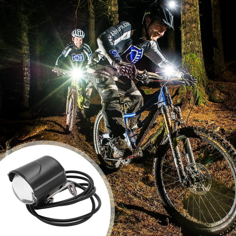 Electric Bike Front Light With Loud Horn, Waterproof 36V-48V LED Headlight For Night Riding, 3 Pin SM Connector, Easy Installation, Safe And Bright Beam, All-In-One Headlight And Horn For Bicycles Scooters And E Bikes