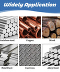 Materials suitable for 7/16 Inch R8 Shank Milling Arbor And Gear Cutter Holder with 22mm Bore, showing stainless steel, copper, wood, mold steel, cast iron, alloy steel.