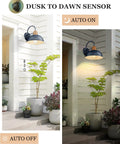 Barn Style Outdoor Wall Light With Hammered Metal Shade In Black Finish Modern Exterior Sconce 10 Inch Wall Mount