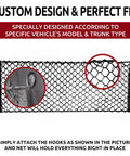 Custom-fit Dodge Durango Trunk Mesh Cargo Net Envelope Style For SUVs 1998 2026 detailed close-up design and attachment hooks.