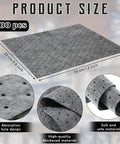 Heavy Duty Oil Absorbent Pads For Garage And Home Use, Dimpled Water And Oil Spill Mat That Protects Floors, 9.8x13 Inches, Gray