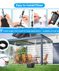 Portable Outdoor Misting System Kit With 6000mAh Pump, 20L Bucket, And 26Ft Hose for patio cooling, easy installation steps shown