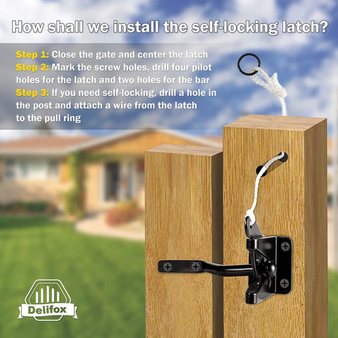 Heavy Duty Gate Frame Kit No Sag For Wood Fence Gates With Corner Brackets And Self Locking Latch installation guide
