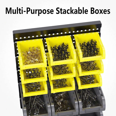 Wall Mount 30 Piece Bin Set For Nuts Bolts Screws Nails And Small Hardware Removable Adjustable Pro Grade Organizer Rack