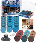 77 Pack 2 Inch Zirconia Sanding Discs With 1 Quarter Inch Roll Lock Quick Change System set with die grinder compatibility