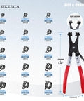 120 Piece Spring Hose Clamps Set From 6mm To 25mm With Swivel Flat Pliers, Constant Tension Stainless Steel Clips, size chart and tool