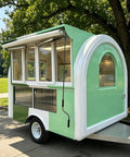 10 Foot Green Food Cart Trailer With Pullout Awning, showcasing the compact mobile kitchen design and fold-out canopy.