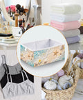 Kjdsxld Fabric Storage Bin Collapsible With Handles For Organization A457, 11 inch cube, used for towels and accessories in a tidy space.