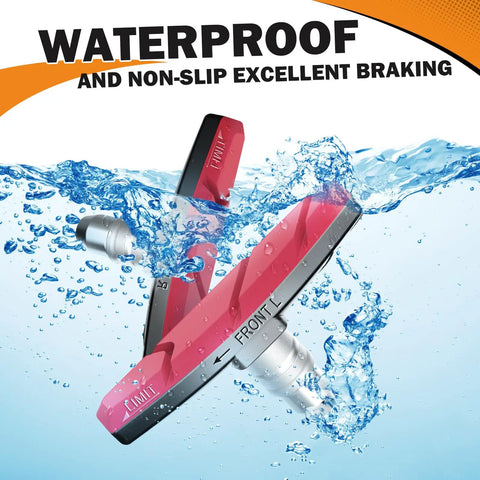 Bike Brake Pads Set for Road and Mountain Bikes, 6 pcs V-Brake Blocks submerged in water, durable nitrile rubber, red, 70mm